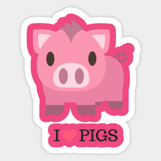 I Love Pigs Sticker